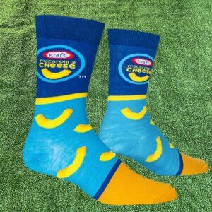 ODD Sox Kraft Macaroni & Cheese Novelty Print Funny Crew Socks Size 6-12 NEW